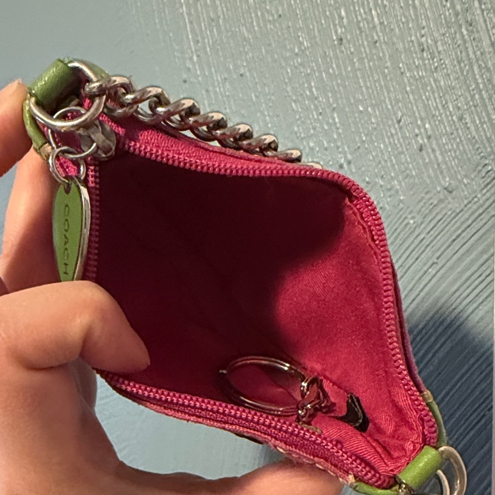 Coach Pink & Green Watermelon Slice Wristlet - Picture 8 of 9